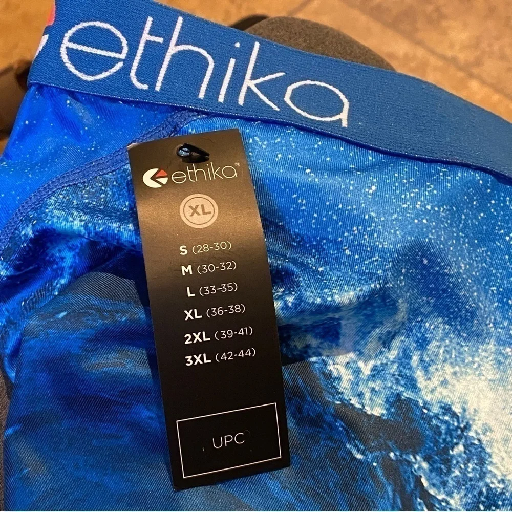 NWT~ETHIKA Men’s Blue Graphic Boxer Underwear Brief Size XL